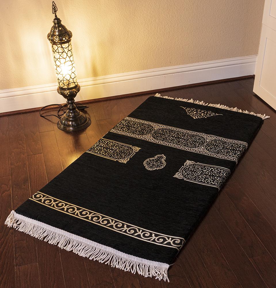 Modefa Prayer Rug Black Foldable Orthopedic Foam Islamic Prayer Rug | Luxury Meccan - Black