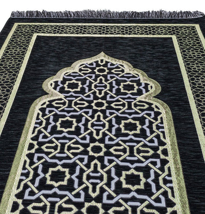 Modefa Prayer Rug Black Ramadan Gift Box Set - 5 Pieces with Prayer Mat - Black