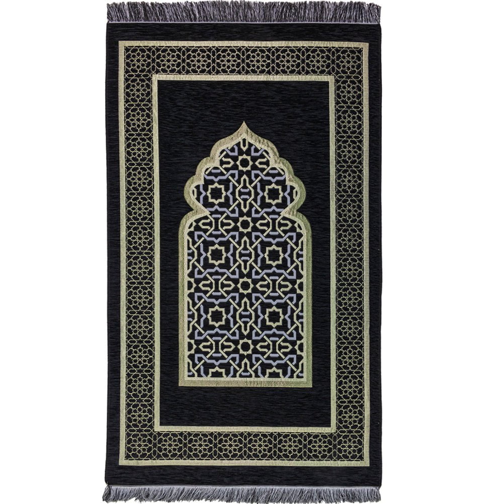 Modefa Prayer Rug Black Ramadan Gift Box Set - 5 Pieces with Prayer Mat - Black