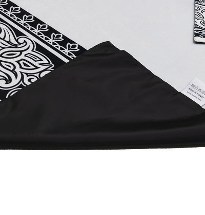 Modefa Prayer Rug Black/White Luxury Islamic Quran & Prayer Rug 4 Piece Gift Set - Black/White