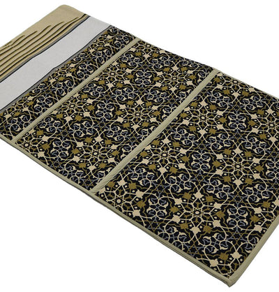 Convertible Travel Prayer Mat with Backrest - Black/Yellow