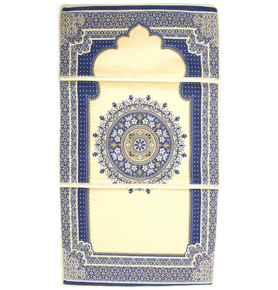 Modefa Prayer Rug Blue / Beige Convertible Travel Prayer Mat with Backrest - Blue / Beige