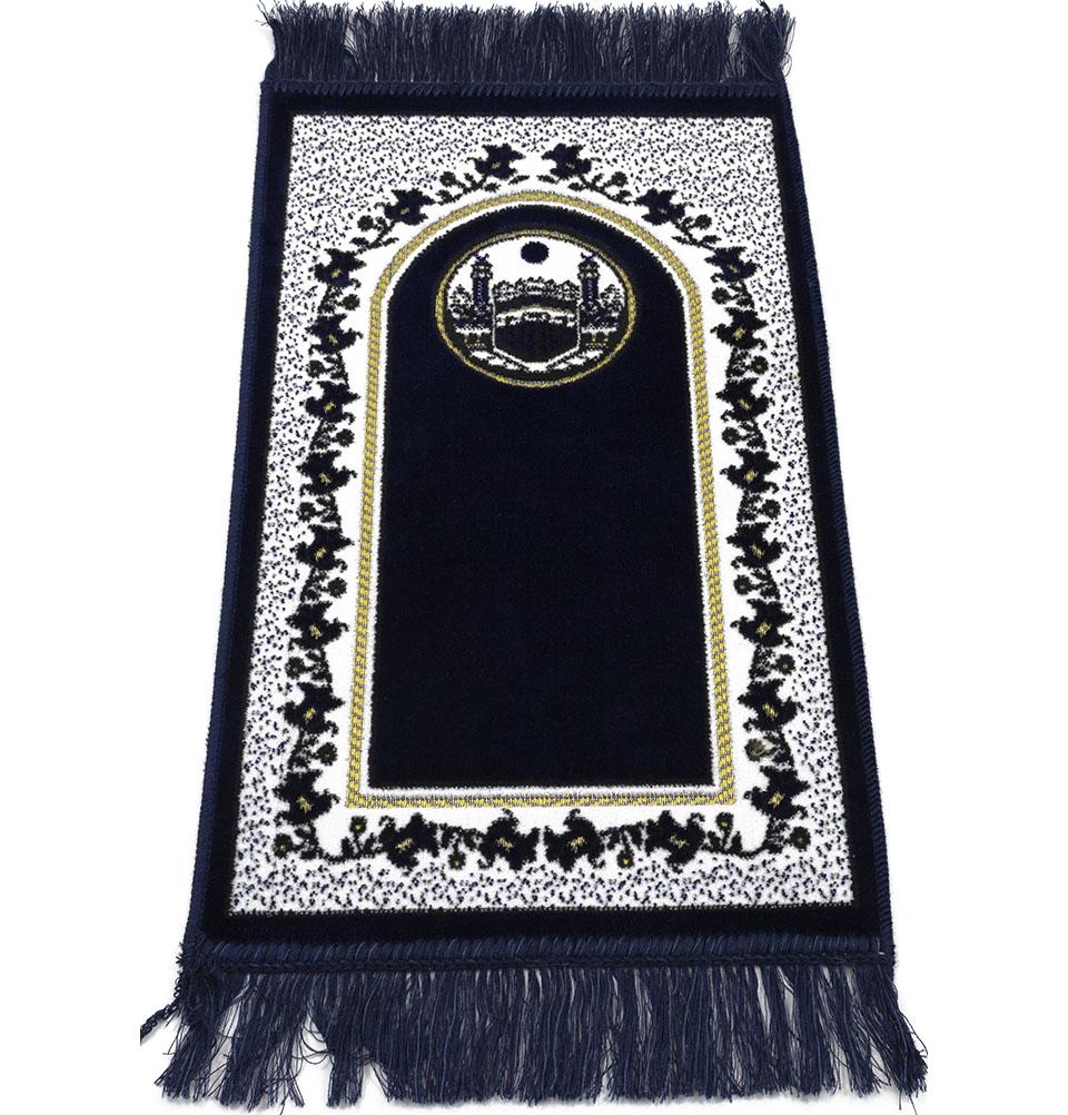 Modefa Prayer Rug Blue Child Velvet Islamic Prayer Rug - Dark Blue