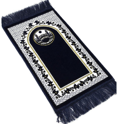 Modefa Prayer Rug Blue Child Velvet Islamic Prayer Rug - Dark Blue