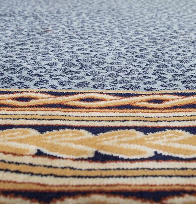 Modefa Prayer Rug Blue Luxury Islamic Prayer Carpet | Rolled Velvet Kilim Rug | Speckled Blue