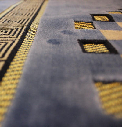 Modefa Prayer Rug Wide 5 Person Masjid Prayer Rug Checkered Blue - Modefa 