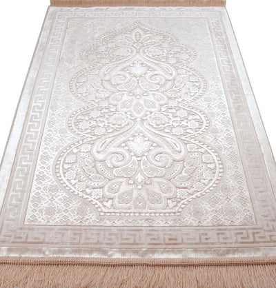 Modefa Prayer Rug Blush Pink Luxury Velvet Islamic Prayer Rug Paisley - Blush Pink