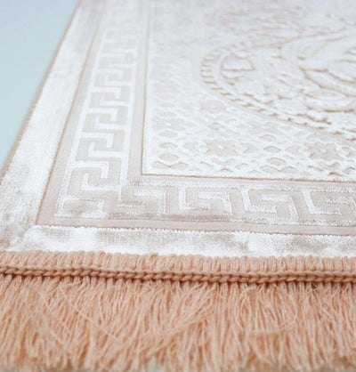 Modefa Prayer Rug Blush Pink Luxury Velvet Islamic Prayer Rug Paisley - Blush Pink