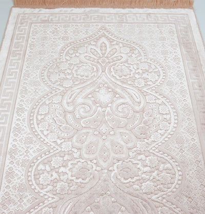 Modefa Prayer Rug Blush Pink Luxury Velvet Islamic Prayer Rug Paisley - Blush Pink