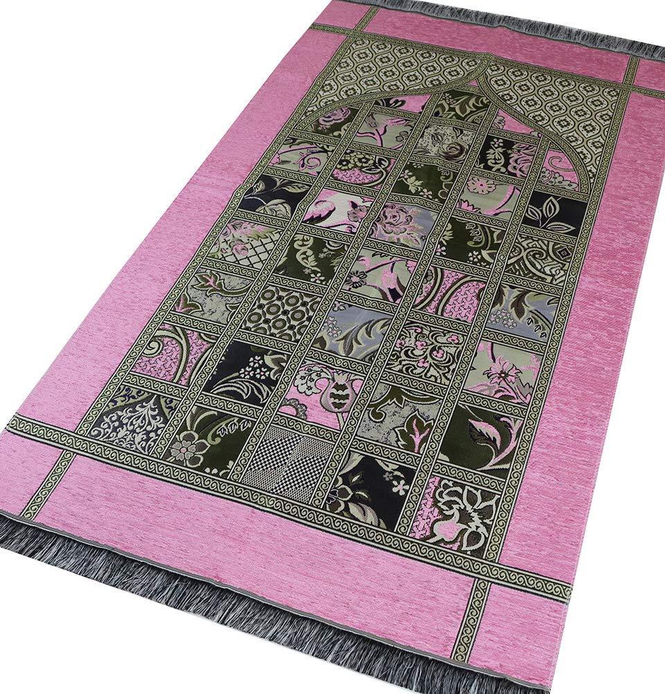 Chenille Islamic Prayer Mat Quilt Pattern Pink