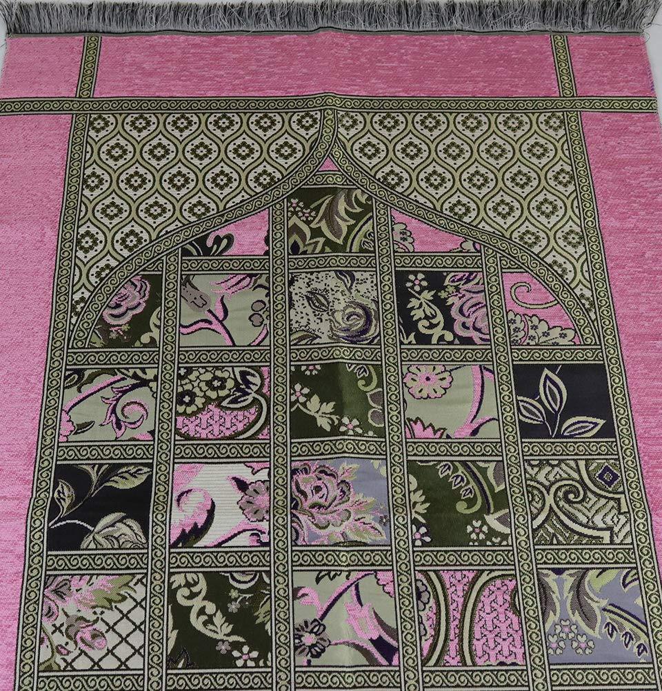 Chenille Islamic Prayer Mat Quilt Pattern Pink