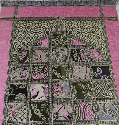 Chenille Islamic Prayer Mat Quilt Pattern Pink