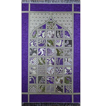 Modefa Prayer Rug Chenille Islamic Prayer Mat Quilt Pattern Purple - Modefa 