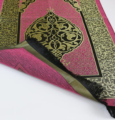 Chenille Ottoman Islamic Prayer Mat - Pink