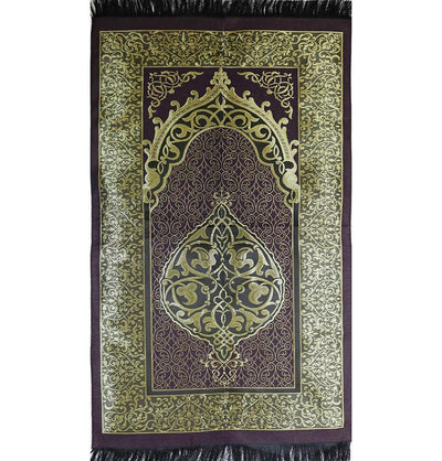 Modefa Prayer Rug Chenille Ottoman Islamic Prayer Mat - Purple