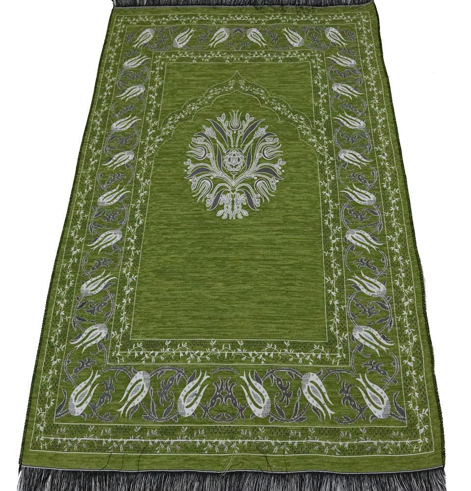 Chenille Tulip Prayer Mat - Light Green