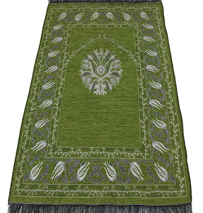 Chenille Tulip Prayer Mat - Light Green