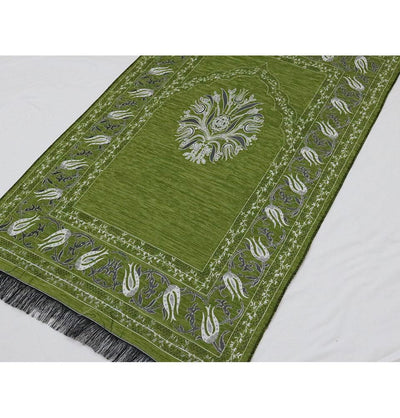 Chenille Tulip Prayer Mat - Light Green