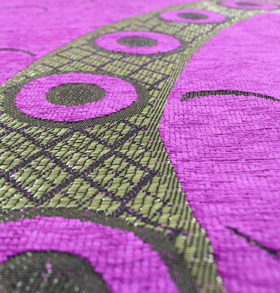 Chenille Woven Islamic Prayer Mat - Turkish Tulip Pink/Blue