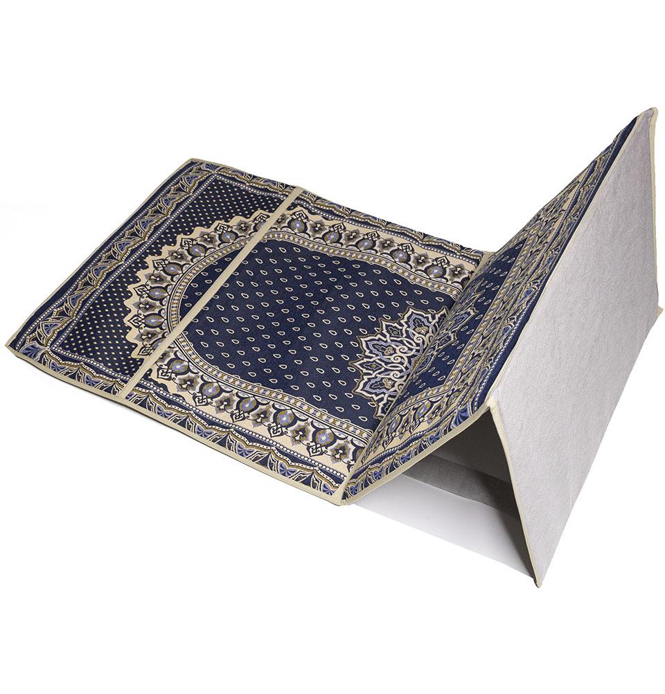 Modefa Prayer Rug Convertible Travel Prayer Mat with Backrest - Mandala Rains Navy