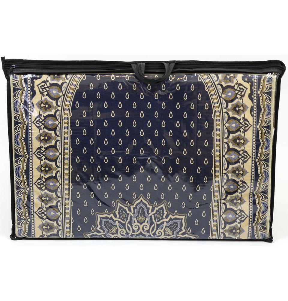 Modefa Prayer Rug Convertible Travel Prayer Mat with Backrest - Mandala Rains Navy