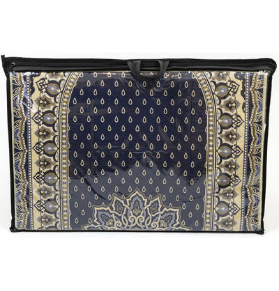 Modefa Prayer Rug Convertible Travel Prayer Mat with Backrest - Mandala Rains Navy