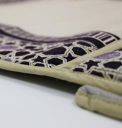 Convertible Travel Prayer Mat with Backrest - Selcuk Beige/Purple