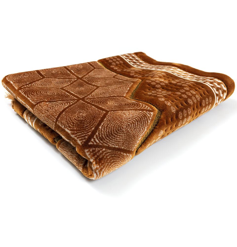 Modefa Prayer Rug Double Plush Wide Extra Large Prayer Rug - Geometric Noor Gold