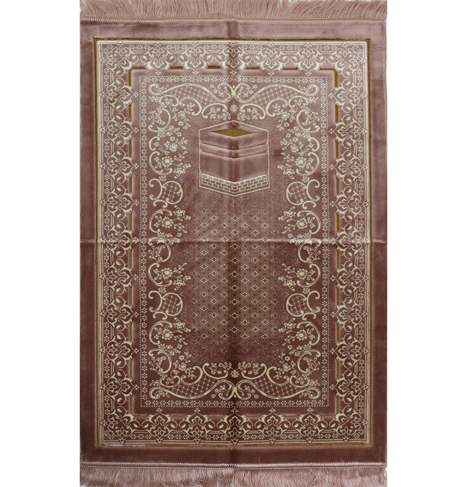 Double Plush Wide Extra Large Prayer Rug - Kaba Rose Pink