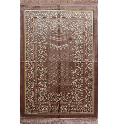 Double Plush Wide Extra Large Prayer Rug - Kaba Rose Pink