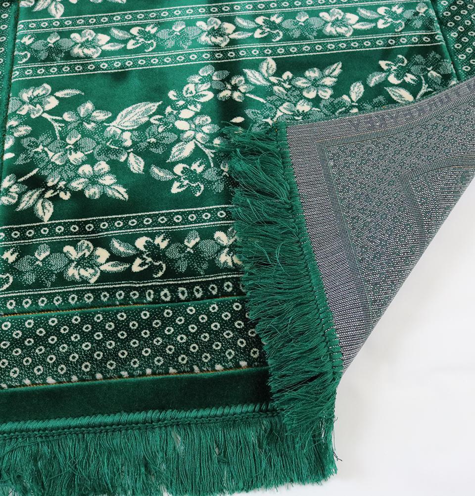 Modefa Prayer Rug Double Plush Wide Islamic Prayer Rug - Green Floral