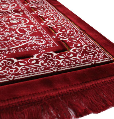 Modefa Prayer Rug Double Plush Wide Islamic Prayer Rug - Kaba Red