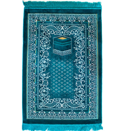 Modefa Prayer Rug Double Plush Wide Islamic Prayer Rug - Kaba Turquoise