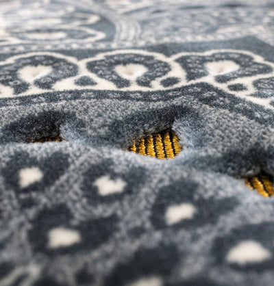 Modefa Prayer Rug Double Plush Wide Islamic Prayer Rug - Paisley Slate Blue