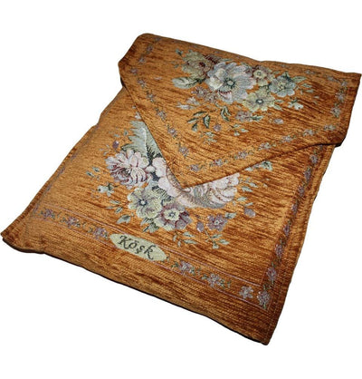 Modefa Prayer Rug Chenille Embroidered Gold Rose Islamic Prayer Mat with Storage Bag - Modefa 