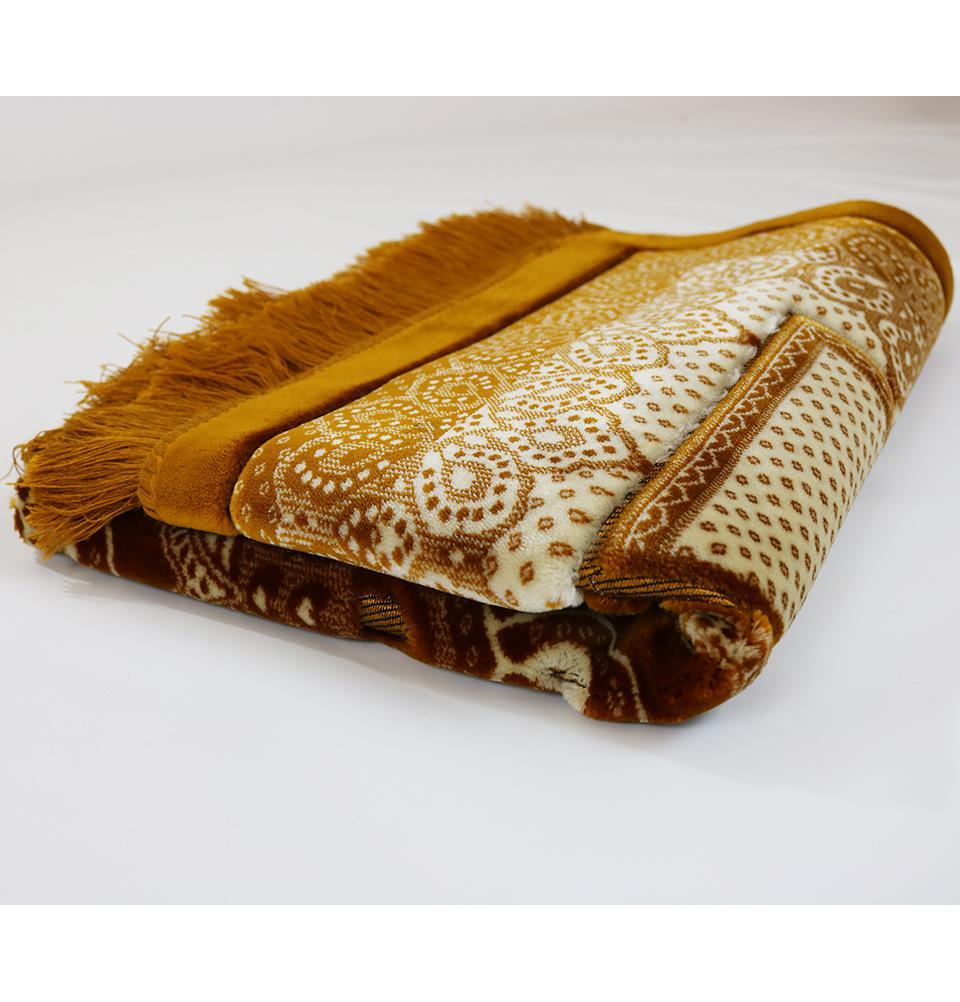 Double Plush Wide Extra Large Prayer Rug - Gold