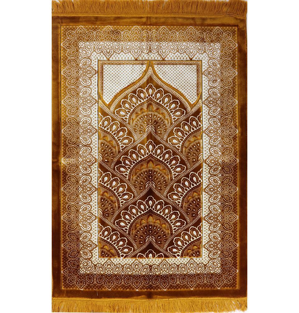 Double Plush Wide Extra Large Prayer Rug - Gold