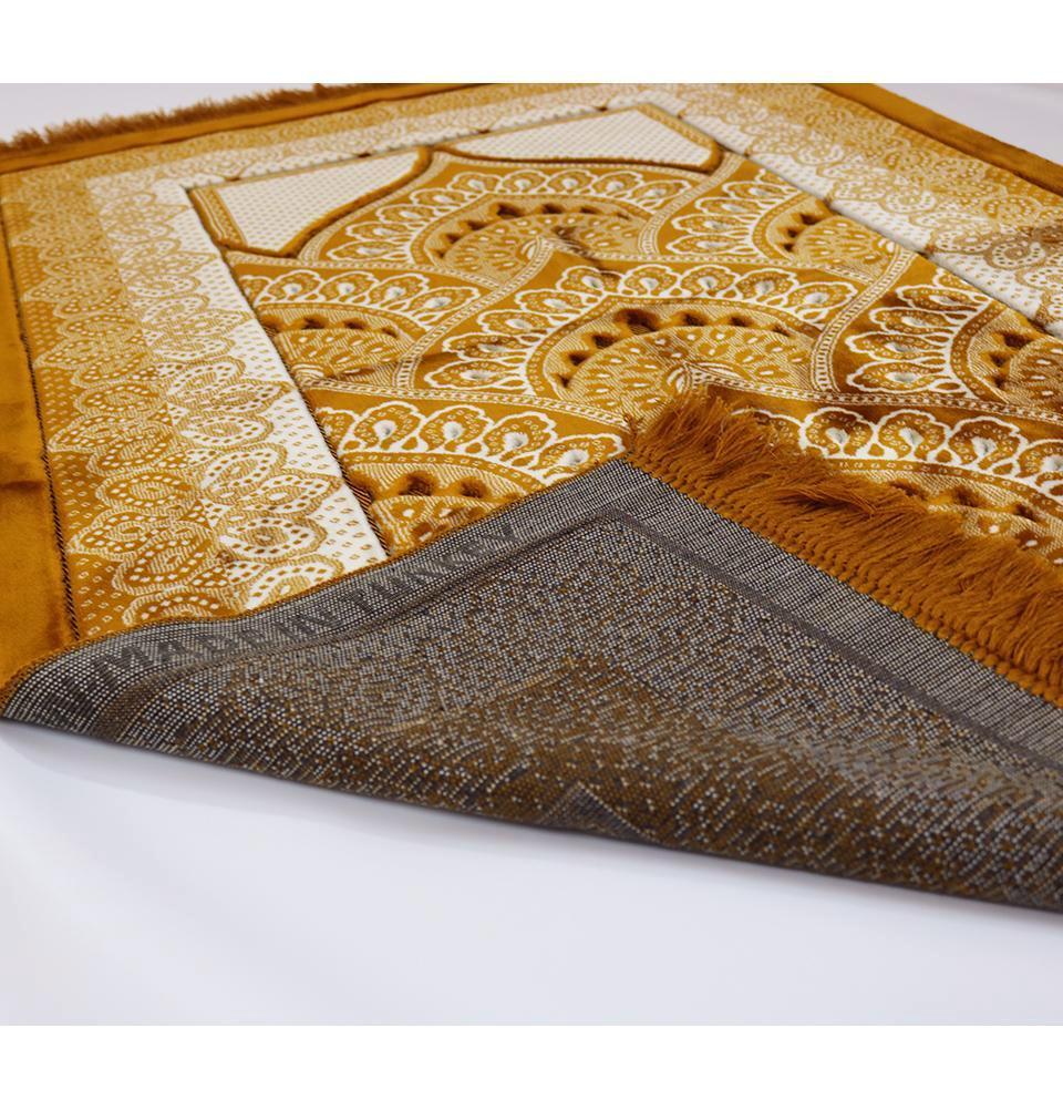 Double Plush Wide Extra Large Prayer Rug - Gold