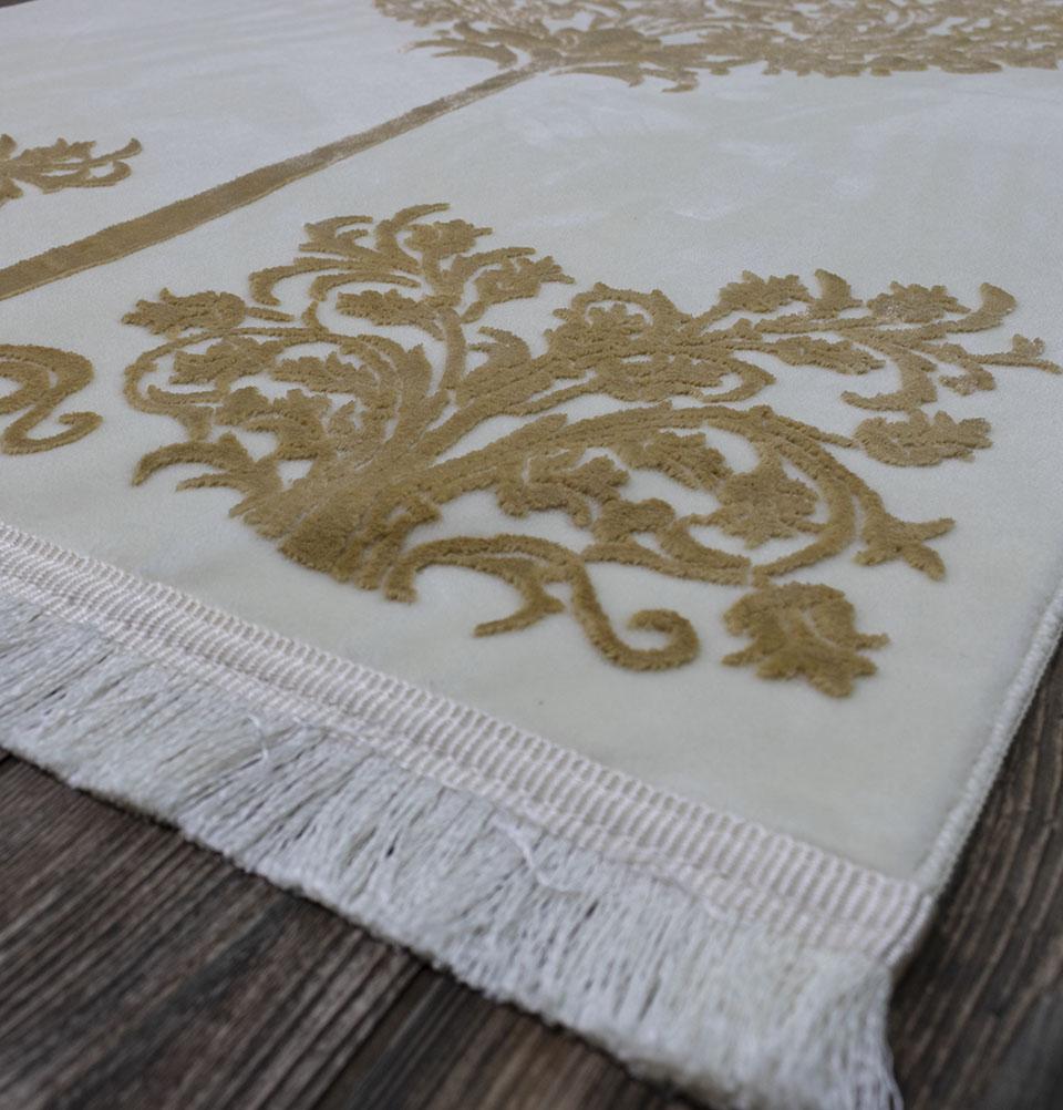 Modefa Prayer Rug Gold Luxury Velvet Islamic Prayer Rug | Tree of Jannah - Gold