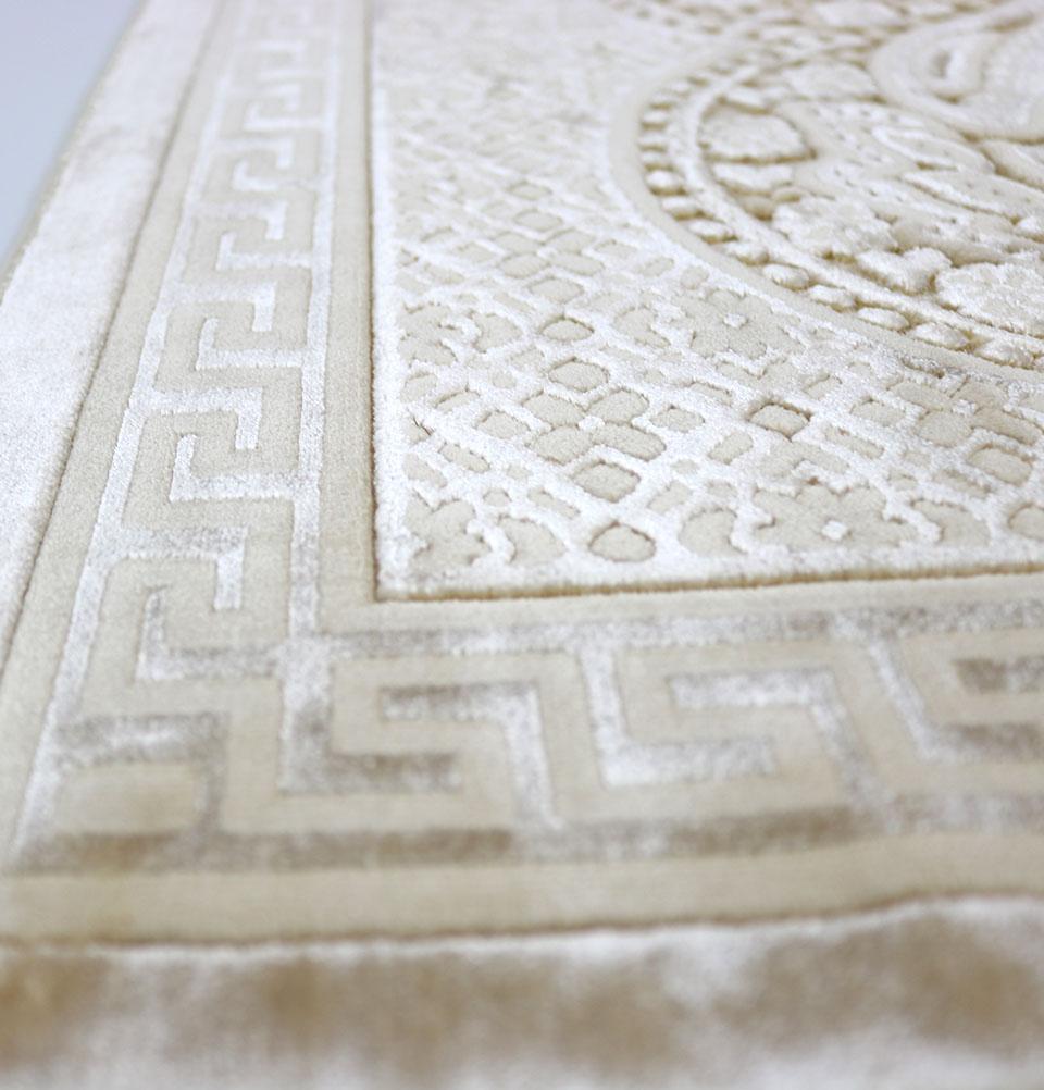 Modefa Prayer Rug Golden Ivory Luxury Velvet Islamic Prayer Rug Paisley - Golden Ivory