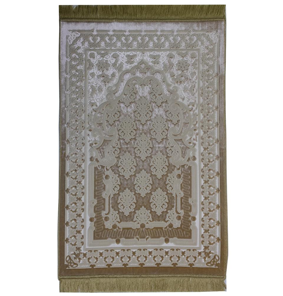 Modefa Prayer Rug Golden Ivory Sands Luxury Velvet Islamic Prayer Rug - Golden Ivory Sands