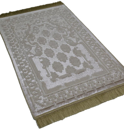 Modefa Prayer Rug Golden Ivory Sands Luxury Velvet Islamic Prayer Rug - Golden Ivory Sands