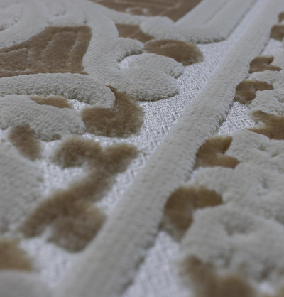 Modefa Prayer Rug Golden Ivory Sands Luxury Velvet Islamic Prayer Rug - Golden Ivory Sands