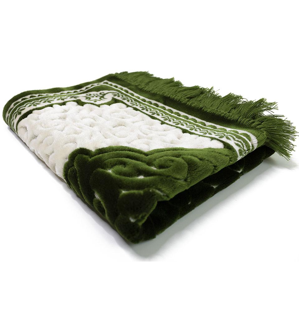 Modefa Prayer Rug Green #2 Plush Velvet Islamic Prayer Rug Sina - Green #2