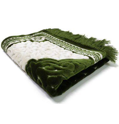 Modefa Prayer Rug Green #2 Plush Velvet Islamic Prayer Rug Sina - Green #2