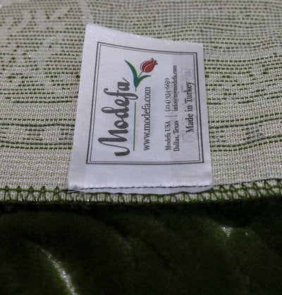 Modefa Prayer Rug Green #2 Plush Velvet Islamic Prayer Rug Sina - Green #2