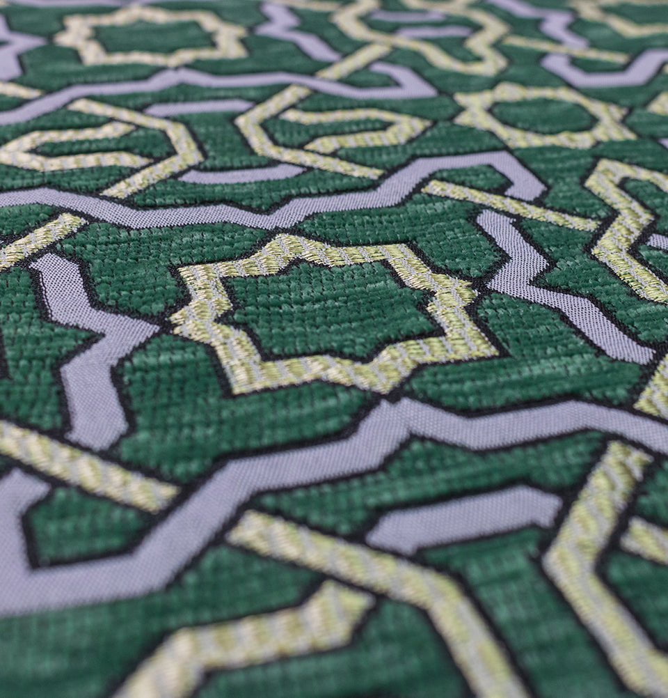 Modefa Prayer Rug Green Chenille Embroidered Islamic Prayer Mat Dynasty - Green