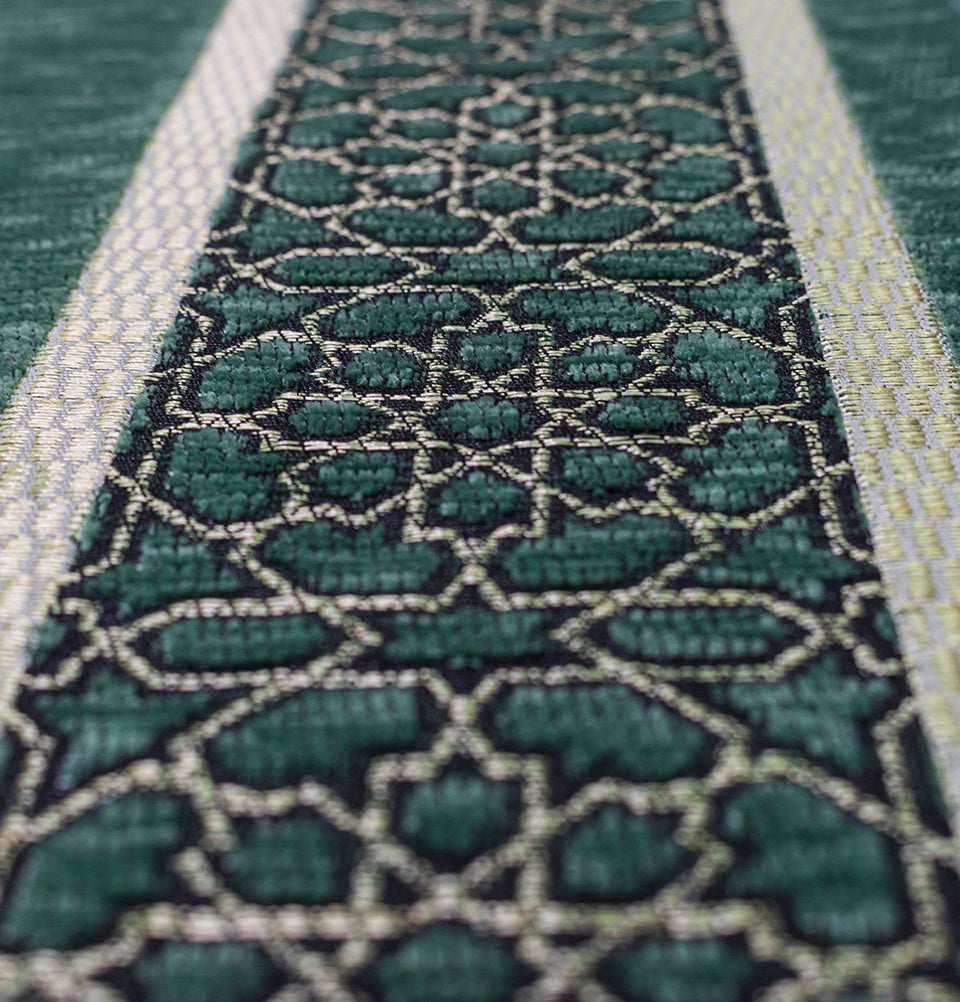 Modefa Prayer Rug Green Chenille Embroidered Islamic Prayer Mat Dynasty - Green