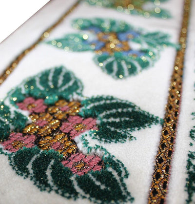 Modefa Prayer Rug Plush Velvet Floral Leaf Prayer Rug Green & Creme - Modefa 