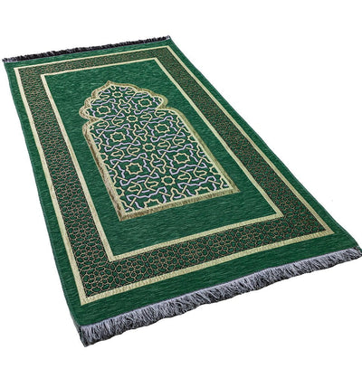 Modefa Prayer Rug Green Ramadan Gift Box Set - 5 Pieces with Prayer Mat (Green)